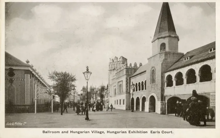 Framed Print : Ballroom and Hungarian Village - Hungarian Exhibition, Earls Court, London Date: 1908 Framed Print : Ballroom and Hungarian Village - Hungarian Exhibition, Earls Court, London Date: 1908