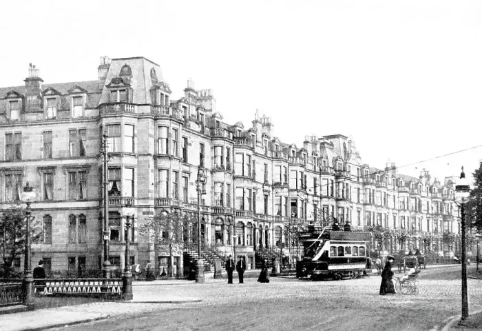 Framed Print : Balmoral Crescent, Glasgow early 1900's Framed Print : Balmoral Crescent, Glasgow early 1900's
