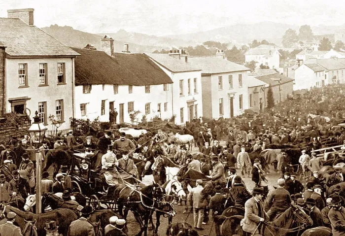 Framed Print : Bampton Exmoor Pony Fair early 1900s Framed Print : Bampton Exmoor Pony Fair early 1900s