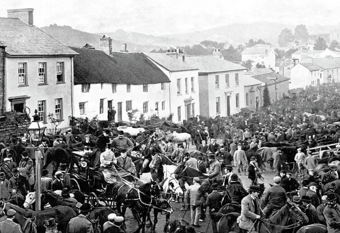 Framed Print : Bampton Pony Fair, early 1900s Framed Print : Bampton Pony Fair, early 1900s