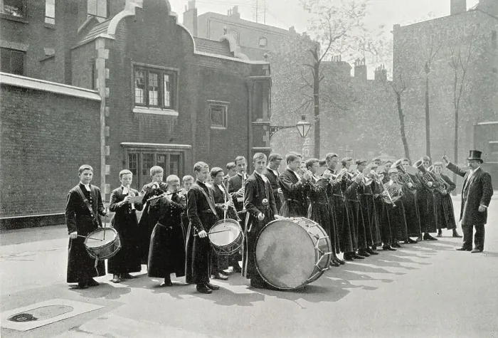 Framed Print : The Band of the Hall-Play, Christ's Hospital, London Framed Print : The Band of the Hall-Play, Christ's Hospital, London