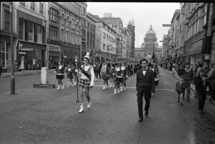 Framed Print : Band and Orangemen on parade, Belfast, Northern Ireland Framed Print : Band and Orangemen on parade, Belfast, Northern Ireland