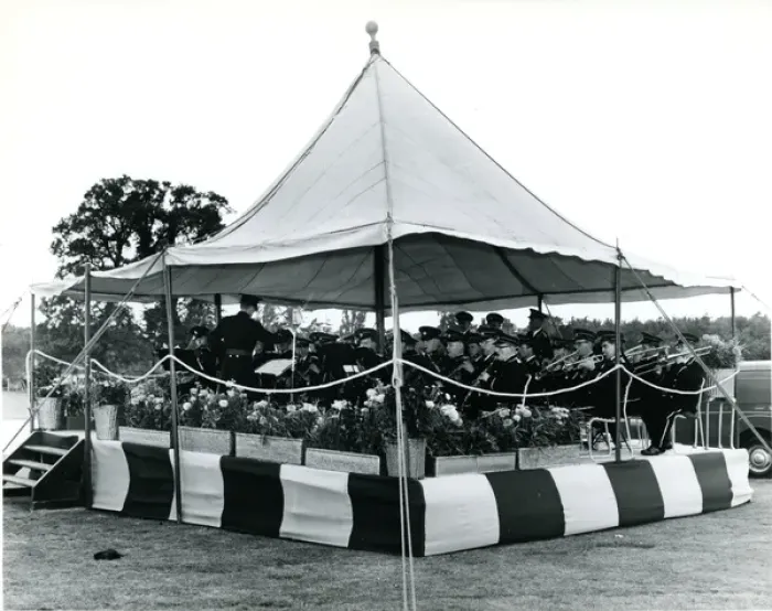 Framed Print : The bandstand at the 1957 Royal Aeronautical Society Gar? Framed Print : The bandstand at the 1957 Royal Aeronautical Society Gar?