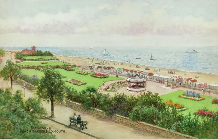 Framed Print : Bandstand and Beach Gardens, Exmouth, Devon Framed Print : Bandstand and Beach Gardens, Exmouth, Devon