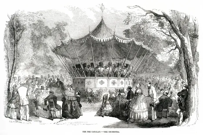 Framed Print : Bandstand in the Bois de Boulogne, Paris France 1856 Framed Print : Bandstand in the Bois de Boulogne, Paris France 1856