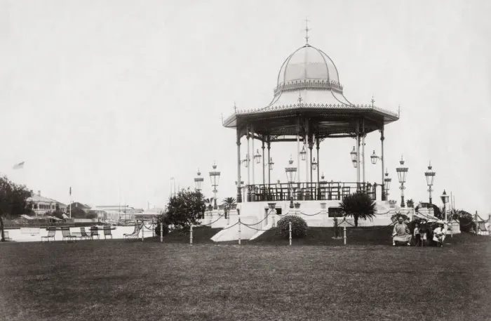 Framed Print : Bandstand in the park, Shanghai Bund, China, c. 1890 Framed Print : Bandstand in the park, Shanghai Bund, China, c. 1890