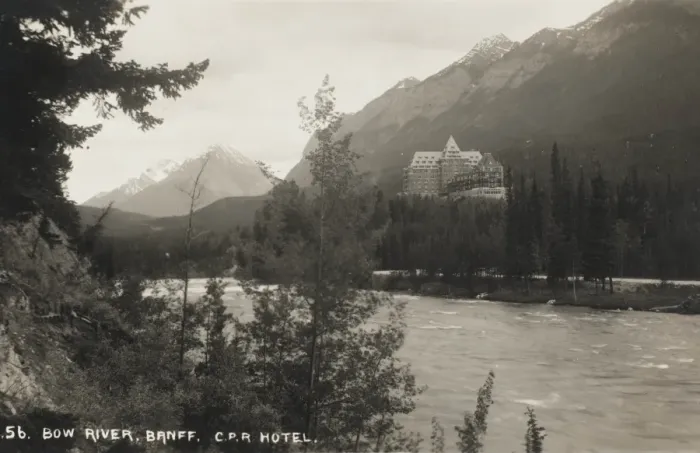 Framed Print : Banff Hotel - from Bow River, Alberta, Canada Framed Print : Banff Hotel - from Bow River, Alberta, Canada
