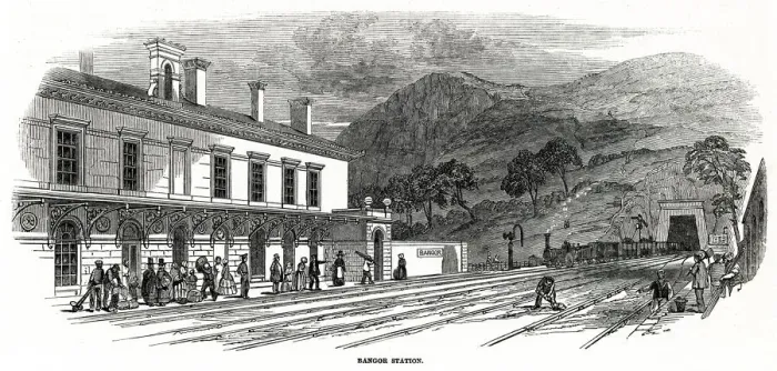 Framed Print : Bangor station 1848 Framed Print : Bangor station 1848