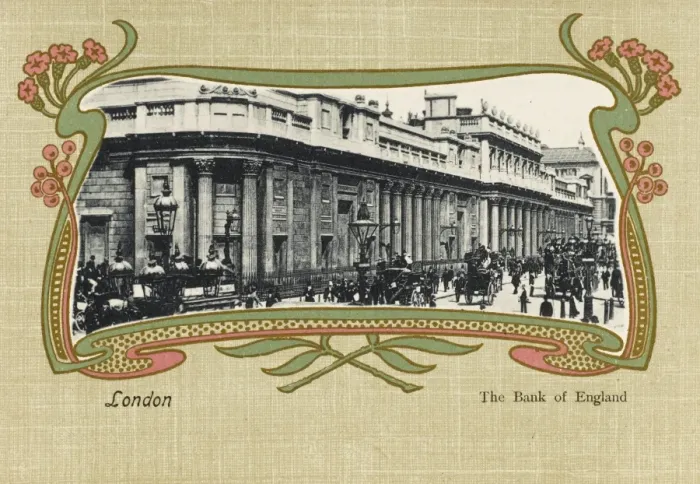 Framed Print : The Bank of England - Art Nouveau Border Framed Print : The Bank of England - Art Nouveau Border