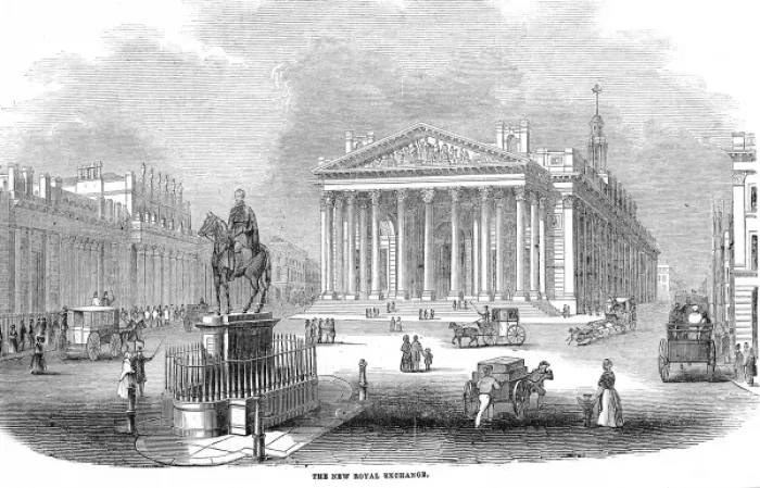 Framed Print : The Bank of England and the Royal Exchange, London, 1844