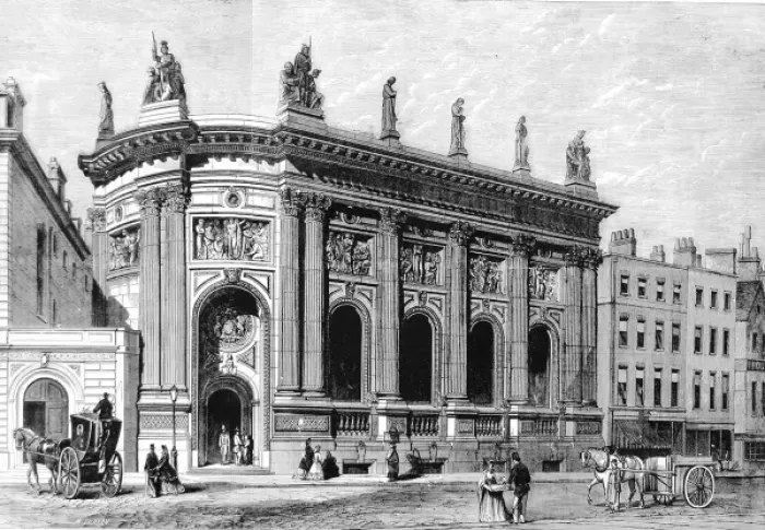 Framed Print : The Bank of England in Threadneedle Street, London, 1866 Framed Print : The Bank of England in Threadneedle Street, London, 1866