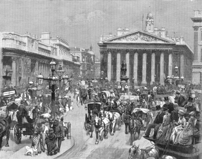 Framed Print : Bank, London, 1887 Framed Print : Bank, London, 1887