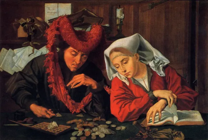 Framed Print : The Banker and his Wife Date: 1538 Framed Print : The Banker and his Wife Date: 1538
