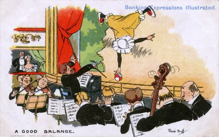 Framed Print : Banking Expressions Illustrated - A Good Balance Framed Print : Banking Expressions Illustrated - A Good Balance