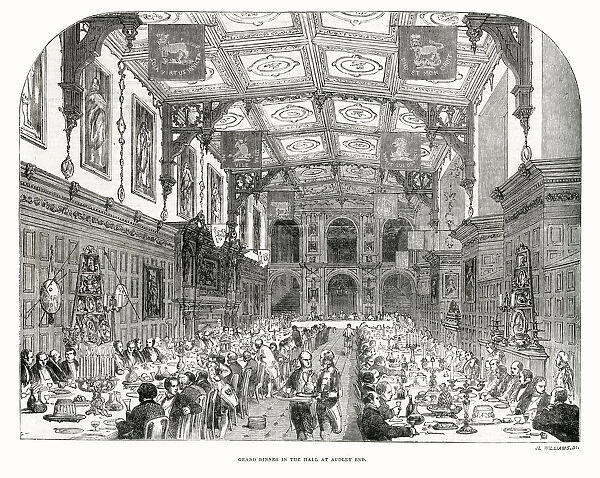 Banquet held at Audley End House. Date: 1852