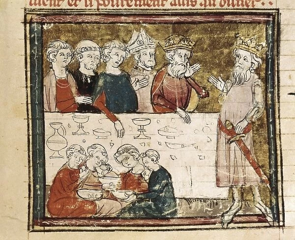 Banquet. Illustration from Grandes Chroniques