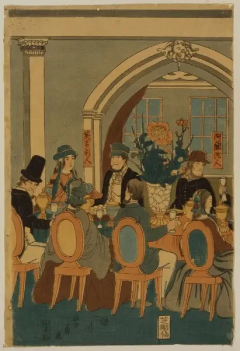 Framed Print : Banquet of five nations Yokohama club Framed Print : Banquet of five nations Yokohama club