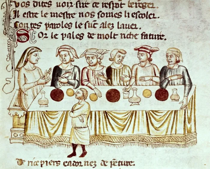 Framed Print : Banquet scene. Illustration of the epic poem Framed Print : Banquet scene. Illustration of the epic poem