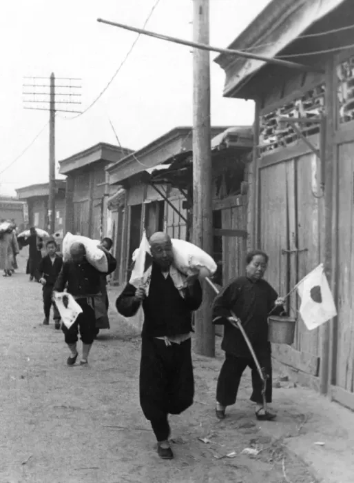 Framed Print : Baoding. Chinese people in the captured city of Paoting Framed Print : Baoding. Chinese people in the captured city of Paoting
