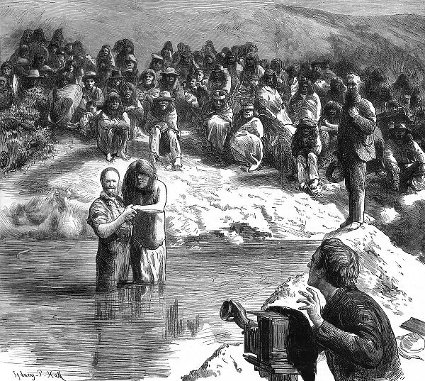 Baptising Natives. Mormons baptise Native Americans