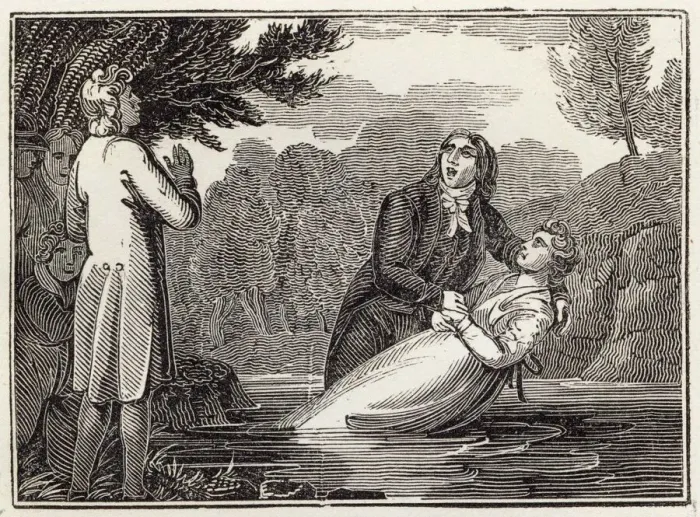 Framed Print : Baptism. Adult baptism of the Baptists Framed Print : Baptism. Adult baptism of the Baptists