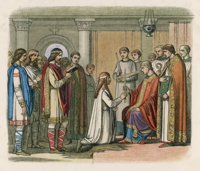 Framed Print : Baptism of Guthorm Framed Print : Baptism of Guthorm