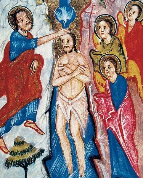 Baptism of Jesus by St. John the Baptist and the coming of t