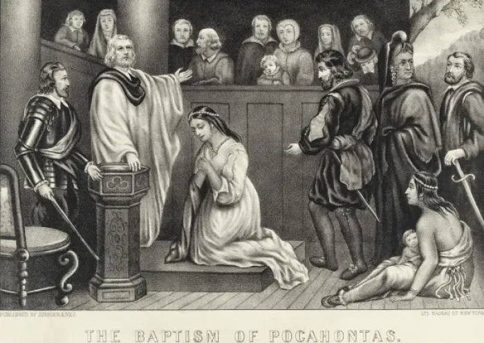 Framed Print : The Baptism of Pocahontas Framed Print : The Baptism of Pocahontas