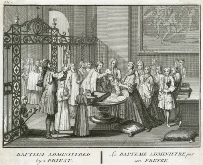 Framed Print : Baptism by a Priest Framed Print : Baptism by a Priest
