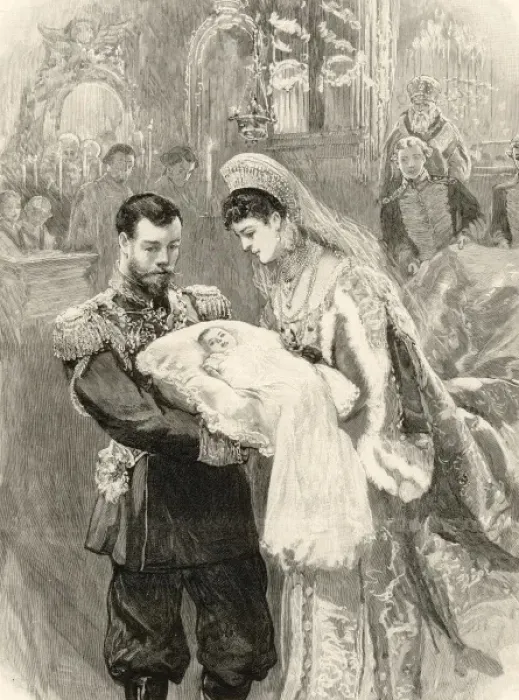 Framed Print : The baptism of the Tsar Nicholas IIs daughter Framed Print : The baptism of the Tsar Nicholas IIs daughter