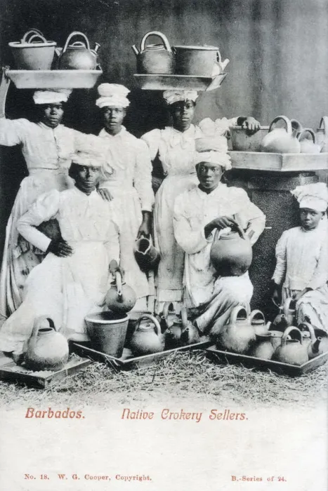 Framed Print : Barbados - Native Crockery Sellers. Date: circa 1904 Framed Print : Barbados - Native Crockery Sellers. Date: circa 1904