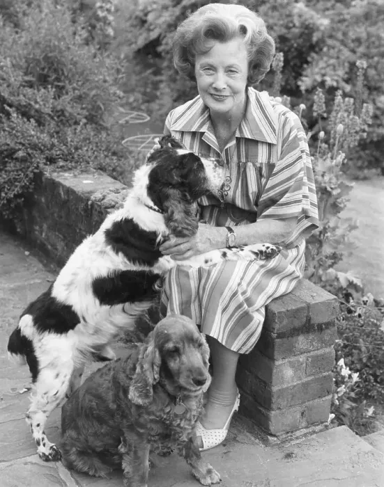 Framed Print : Barbara Castle, Labour politician, with two pet dogs Framed Print : Barbara Castle, Labour politician, with two pet dogs