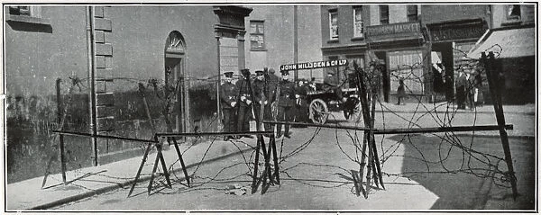 Barbed wire barricades in Belfast