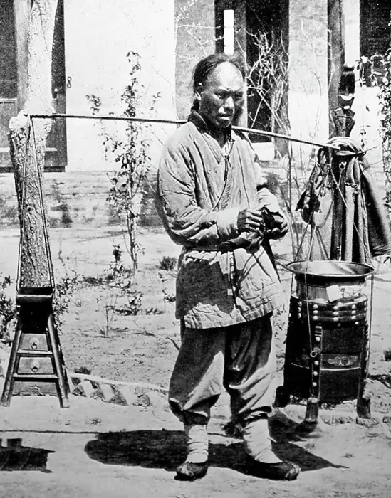 Framed Print : Barber, China, early 1900s Framed Print : Barber, China, early 1900s