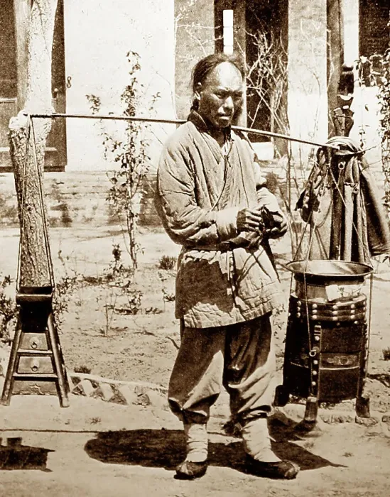 Framed Print : Barber, China, early 1900s Framed Print : Barber, China, early 1900s