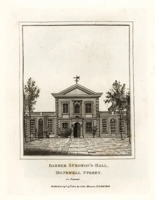 Framed Print : Barber Surgeons Hall, Monkwell Street Framed Print : Barber Surgeons Hall, Monkwell Street