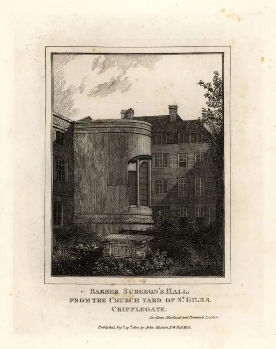 Framed Print : Barber Surgeons Hall, Monkwell Street, London Framed Print : Barber Surgeons Hall, Monkwell Street, London