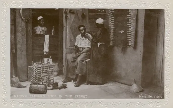 Framed Print : Barbers Shop in the street in Egypt Framed Print : Barbers Shop in the street in Egypt