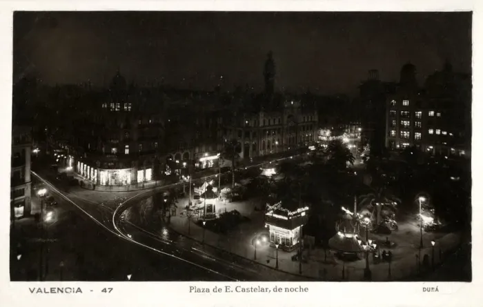 Framed Print : Barcelona, Spain at night - Plaza de E. Castelar Framed Print : Barcelona, Spain at night - Plaza de E. Castelar