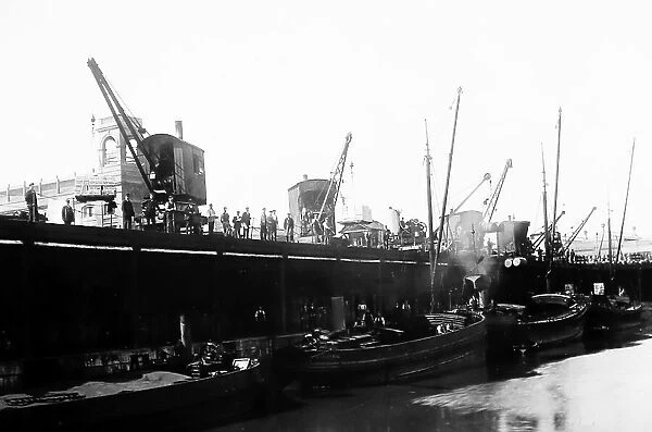 Barges laden with soap, Port Sunlight, early 1900s