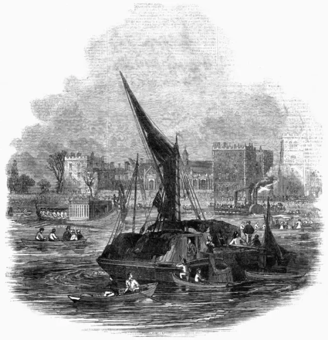 Framed Print : Barges on the River Thames, 1845 Framed Print : Barges on the River Thames, 1845