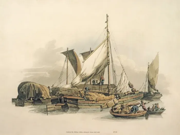 Framed Print : Barges by William Henry Pyne 1805 Framed Print : Barges by William Henry Pyne 1805