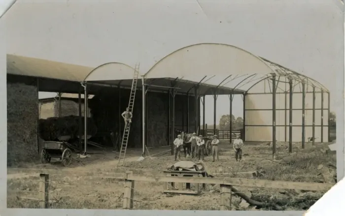 Framed Print : Barn Restoration, Thought to be at Bromsberrow, Herefordshir Framed Print : Barn Restoration, Thought to be at Bromsberrow, Herefordshir