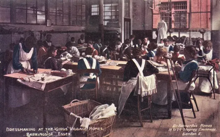 Framed Print : Barnardos Girls Village Home, Barkingside - Dressmaking Framed Print : Barnardos Girls Village Home, Barkingside - Dressmaking