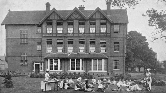 Framed Print : Barnardos Girls Village Home, Barkingside - Queen Victoria Framed Print : Barnardos Girls Village Home, Barkingside - Queen Victoria