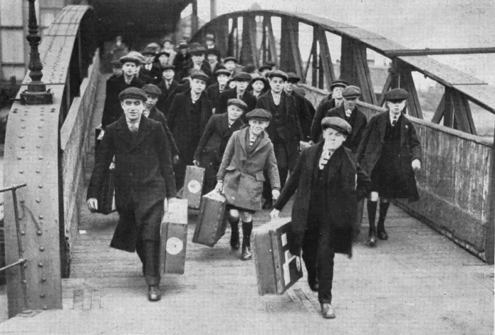 Framed Print : Barnardos Home Boys at Tilbury en route to Australia Framed Print : Barnardos Home Boys at Tilbury en route to Australia