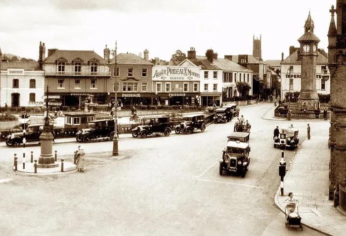 Framed Print : Barnstaple Square probably 1920s Framed Print : Barnstaple Square probably 1920s