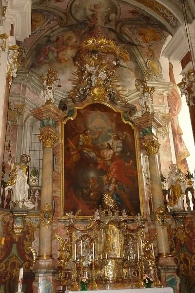 Baroque altar, Landsberg, Bavaria, Germany