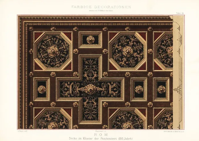 Framed Print : Baroque ceiling, Monastery of the Penitenzieri, 16th century Framed Print : Baroque ceiling, Monastery of the Penitenzieri, 16th century
