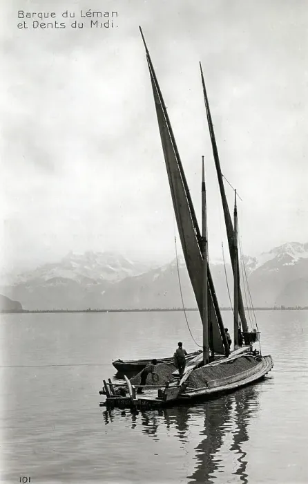 Framed Print : A Barque on Lac Leman (Lake Geneva), Switzerland Framed Print : A Barque on Lac Leman (Lake Geneva), Switzerland